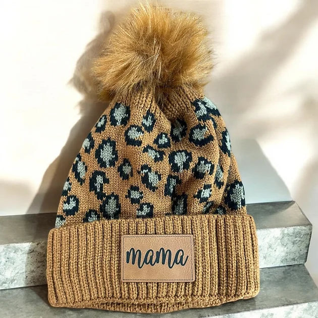 Leopard name beanies